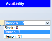 The Availability dropdown list for a part.